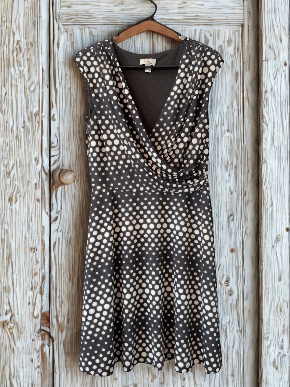Alyx Black and white Polka Dot Midi Wrap Dress